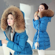 冬女装冬装韩版大貉子毛领，羽绒棉衣外套，女连帽棉服棉袄