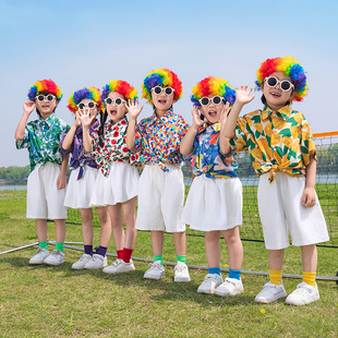 六一儿童啦啦队演出服小学生运动会服装幼儿园港风复古舞蹈表演服