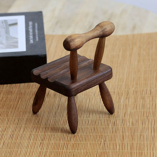 实木制小椅子手机支架桌面手机，支架底座创意摆件小凳子手机支架