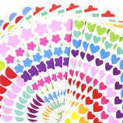 彩虹贴纸圆圆五角星散装单张相册配件500张/包爱心