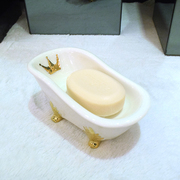 欧式陶瓷肥皂盒沥水，创意卫生间酒店，可爱轻奢家用瓷皂托皂碟香皂盒