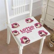 粉色熊卡通(熊卡通)棉麻餐椅垫，黄黑灰黑白靠包沙发(包沙发)坐垫办公室靠椅垫