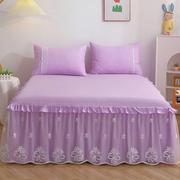 韩版公主风床裙式床罩单件纯色蕾丝花边床上席梦思床套保护套防尘
