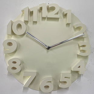 14寸挂钟三维立体挂钟浮雕，挂钟客厅挂钟圆钟创意时钟