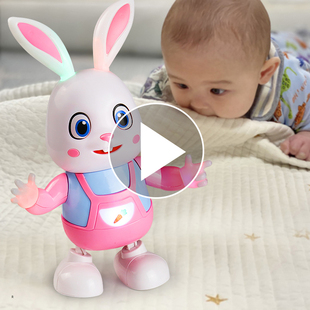 会唱歌跳舞小兔子儿童电动音乐抬头训练0-1岁2婴儿宝宝男女孩玩具