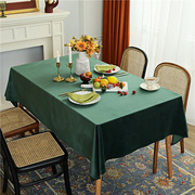 茵迈墨绿色美式高档桌布丝绒，圆桌长方形餐桌布，家用台布艺拍照