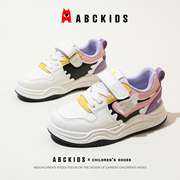 abckids童鞋板鞋男童，女童2023春季皮面，透气单鞋防滑休闲鞋