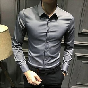 男士衬衫2021春季韩版商务职业，免烫轻奢休闲时尚正装长袖衬衣