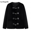 拉夏贝尔/La Chapelle小香风羊羔毛厚外套女冬季皮毛一体大衣