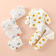 新生儿棉衣套装0-3个月初生宝宝，夹薄棉衣6婴儿保暖春秋套装纯棉袄