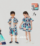 100-155韩国童装民族风露肩连衣裙+套装系列