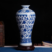 景德镇陶瓷器仿古青花瓷，花瓶摆件现代简约客厅，装饰插画工艺品