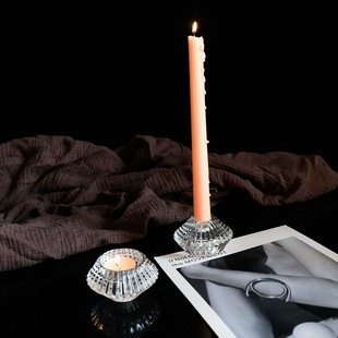 北欧双头玻璃蜡烛台浪漫烛光，晚餐道具告白求婚装饰家居桌面摆设