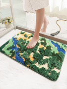 卫生间吸水地垫绿植苔藓地毯家用防滑加厚柔软脚垫子浴室门口地毯