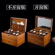 手表盒展示盒高档木质，开窗表盒首饰盒带锁20位饰品收纳盒