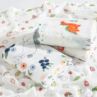 新生婴儿纯棉竹纤维纱布包单包被宝宝夏季浴巾儿童空调被抱被盖被