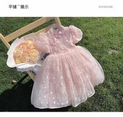 女童连衣裙2024夏季儿童，中式蓬蓬公主，裙女宝宝网纱长裙子纱裙