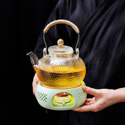 蜡烛温茶煮茶炉玻璃泡茶壶花茶茶具茶点盘套装家用水果盘温茶茶壶