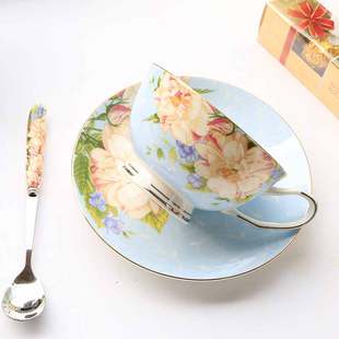 莹辰达欧式陶瓷咖啡杯套装骨瓷下午茶茶具英式简约红茶杯带勺