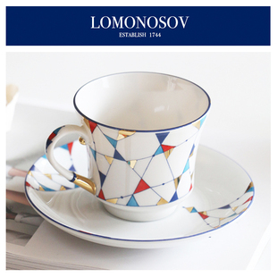俄罗斯皇家瓷器Lomonosov 万花筒 咖啡 红茶杯碟／糖罐／壶套装