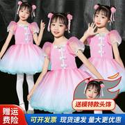 女童连衣裙演出服女孩六一儿童节舞蹈表演服装公主蓬蓬纱裙幼儿园