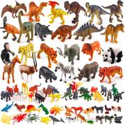 橡胶玩具软的小动物塑胶可爱软胶，老虎恐龙小号大全全套儿童厕所