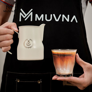 muvna意式咖啡打奶杯304不锈钢大肚打奶缸350450ml拉花杯奶泡杯