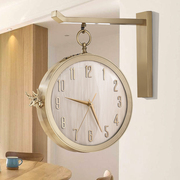 现代a简约双面挂钟家用客厅北欧双面钟表中式石英钟创意时尚