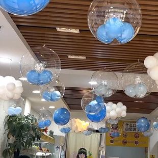透明球中球店铺商场4s店，幼儿园吊顶布置51气氛装饰天花板气球