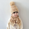 儿童保暖帽套头男童，女童针织毛线帽秋冬季宝宝帽子围巾两件套护耳