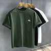 250g纯棉重磅复古军绿色水洗短袖t恤男夏季上衣宽松美式体恤
