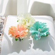 海边度假婚纱摄影韩国仿真珍珠大花朵边夹一字夹头饰头花