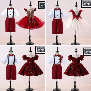 六一儿童合唱服演出服中小学生钢琴朗诵礼服套装红色幼儿园表演服
