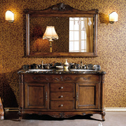 欧式浴室柜组合卫浴实木，洗手脸盆柜橡木美式落地卫生间洗漱台盆柜