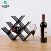 实木现代简约w菱形格轻奢，展示置物葡萄，红酒架子挂架吧台桌面摆件