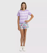 7-16岁外贸澳系女孩中大童，针织棉扎染紫色短袖，t恤短款上衣夏装