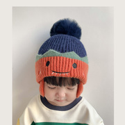 帽子女宝宝秋冬季儿童护耳帽男童围巾套装女童毛线帽婴儿幼儿冬款