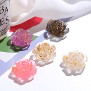 水晶鎏金玫瑰花奶油胶手机壳diy材料包手工制作发饰品树脂配件
