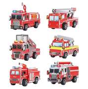 diy高档儿童纸质消防车3d立体拼图模型拼装玩具车益智男女孩