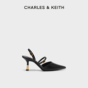 charles&keith春夏，女鞋ck1-60361412女士金属，扣带饰尖头高跟凉鞋