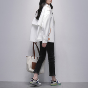 白色风衣女短款2024春季韩版西装领双排扣休闲显瘦休闲外套潮