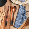 布袋个人旅行餐具套装筷子，勺子单人便携日式和风木质日本木头复古