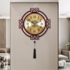 新中式挂钟客厅静音木质钟表挂墙时钟个性创意装饰挂表古典石英钟