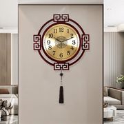 新中式挂钟客厅静音木质钟表，挂墙时钟个性创意，装饰挂表古典石英钟