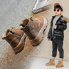 男童马丁靴2023秋冬季儿童，靴子男孩子雪地靴，真皮棉鞋加绒童鞋