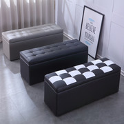 凳子储物凳。皮收纳凳，长方形可坐试衣间换鞋凳收纳沙发凳软包长凳