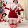 :圣诞节服装月性感连衣裙吊带，战袍装红色，套装纯白制服cos女欲光