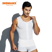INSMANX男士塑身衣拉链款束胸收腹束腰定型塑形背心紧身显瘦内衣