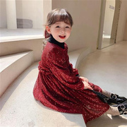女小童秋连衣裙2021韩版宴会服装冬洋气加绒加厚小礼服公主裙