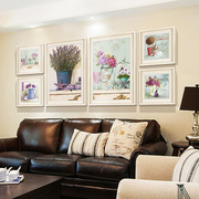 欧式装饰画地中海客厅沙发背景墙挂画组合壁画大气轻奢走廊壁画
